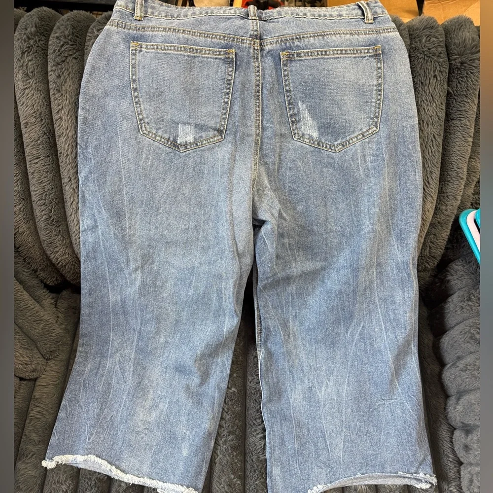 Hot Kiss Distressed Boyfriend Jeans - Blue - Picture 4 of 4